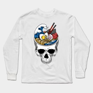 Kawaii Japanese Anime Skeleton Ramen Halloween Long Sleeve T-Shirt